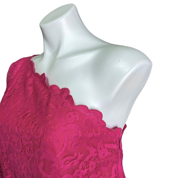 JUICY COUTURE Dress Starlet One Shoulder Lace Pink NWT Size 10 - Picture 6 of 15